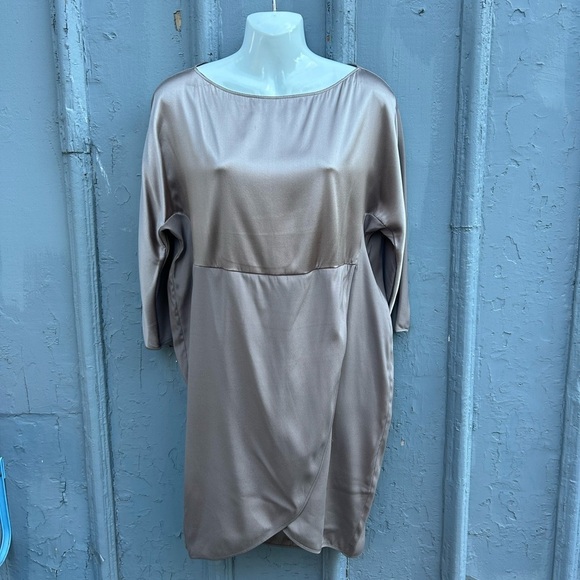 Fabiana Filippi Champagne Silk Dress, Size Large - Picture 7 of 15